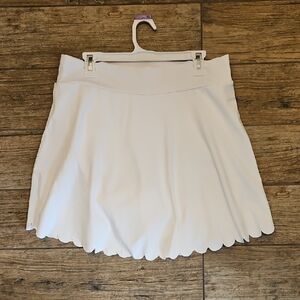 J. Crew White Scalloped Hem Skort